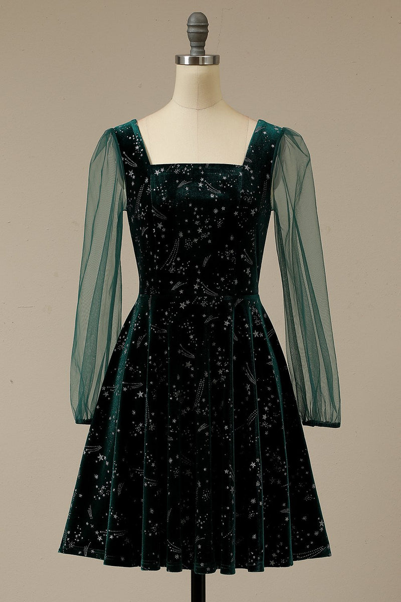 Load image into Gallery viewer, grønn fløyel jul vintage kjole