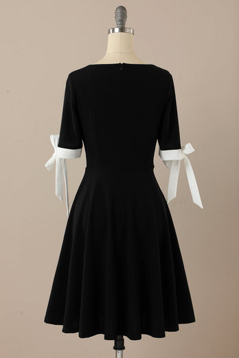 svart retro stil 1950 swing kjole
