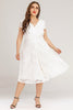 Load image into Gallery viewer, plus size hvit midi blonder kjole