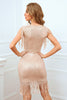 Load image into Gallery viewer, gull paljett parti kjole med frynser