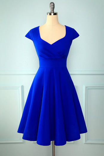 marineblå pluss størrelse vintage swing kjole