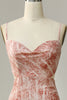 Load image into Gallery viewer, Slire Spaghetti stropper Blush Long brudepike kjole med delt front
