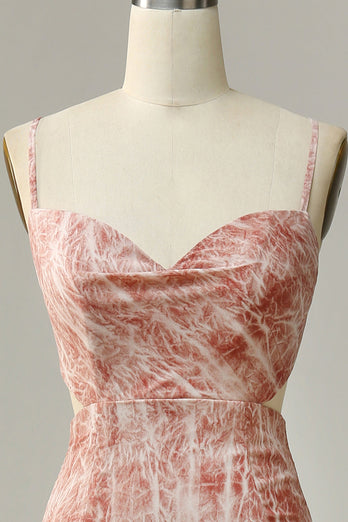 Slire Spaghetti stropper Blush Long brudepike kjole med delt front