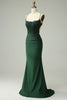 Load image into Gallery viewer, Havfrue Halter mørkegrønn Long Prom kjole med Appliques Beading