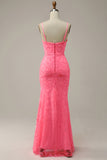 Blush Sheath Glitter Prom Kjole med paljetter