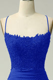 Trendy havfrue Halter Neck Mørkegrønn Long Prom Kjole med Appliques Beading