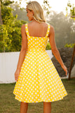 Gul Polka Dots 1950-tallet Sundress