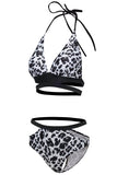 hvit leopard push up bikini