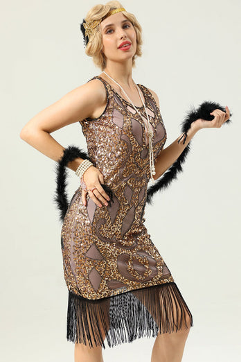 Gyllen Gatsby kjole fra 1920-tallet
