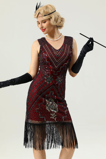 Ermeløs Gatsby kjole fra 1920-tallet