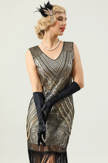Ermeløs Gatsby kjole fra 1920-tallet