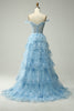 Load image into Gallery viewer, Av skulderen Fuchsia Prom kjole med paljetter
