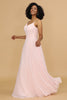 Load image into Gallery viewer, A Line Spaghetti stropper Rosa Chiffon Long brudepike kjole