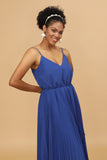 A Line Spaghetti stropper Royal Blue Tea Lengde Brudepike Dress