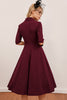 Load image into Gallery viewer, burgunder midi vintage kjole