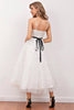 Load image into Gallery viewer, hvit blonder midi prom kjole