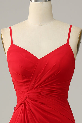 Red Spaghetti stropper en linje brudepike kjole