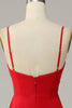 Load image into Gallery viewer, Red Spaghetti stropper en linje brudepike kjole