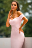 Load image into Gallery viewer, rosa havfrue høy lav kjole