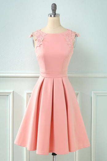 solid vintage swing kjole med blonder
