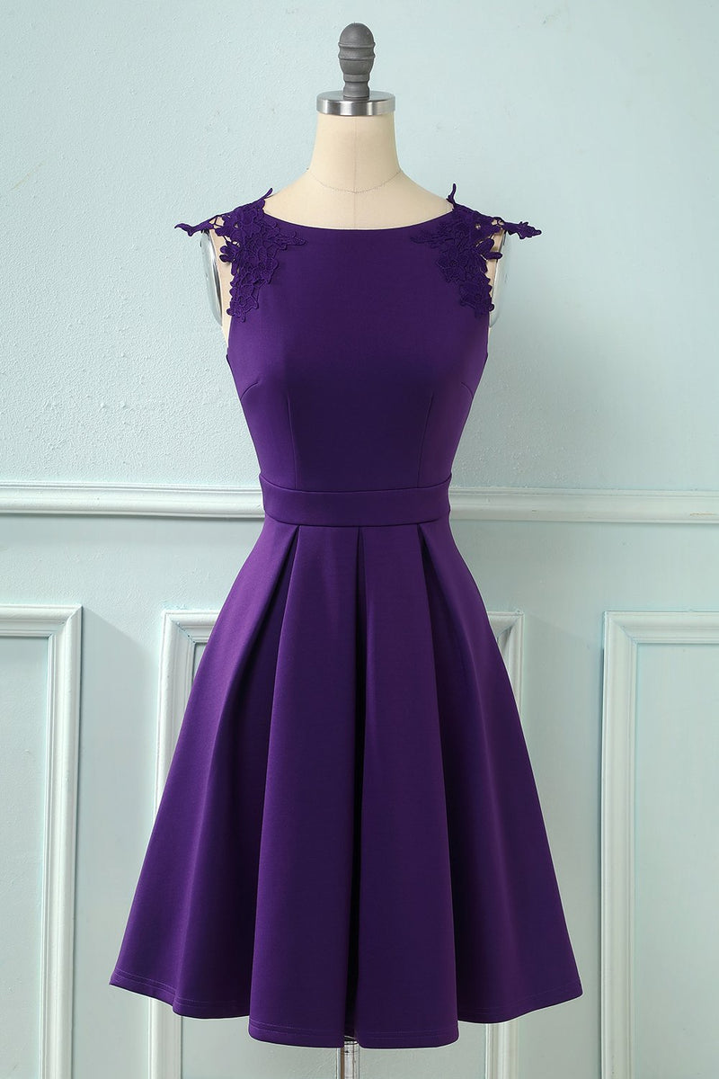 Load image into Gallery viewer, solid vintage swing kjole med blonder