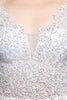 Load image into Gallery viewer, hvit applikasjon prom kjole