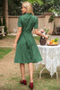 Load image into Gallery viewer, grønn polka prikker vintage sommerkjole