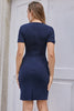Load image into Gallery viewer, navy scoop vintage kjole 1960-tallet kjole