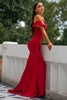 Load image into Gallery viewer, rød av skulder prom kjole