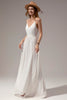 Load image into Gallery viewer, hvit lang chiffon brudepike maxi kjole