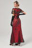 Load image into Gallery viewer, Black Blush paljetter Lang kjole fra 1920-tallet