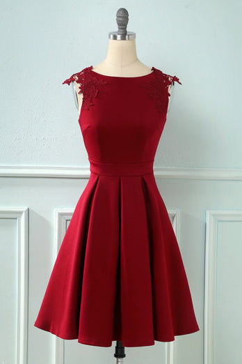 solid vintage swing kjole med blonder