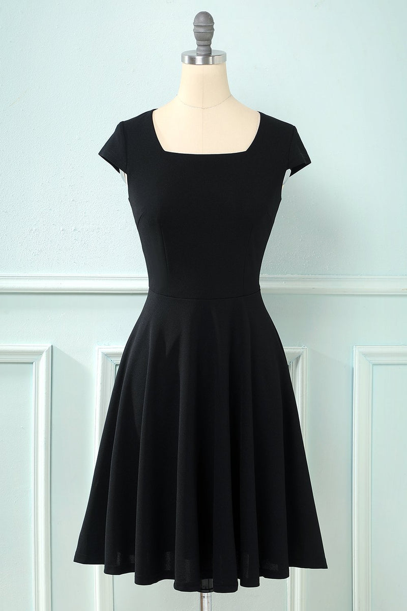 Load image into Gallery viewer, firkantet hals swing vintage kjole