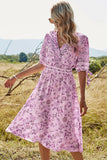 grønn floral print maxi boho kjole