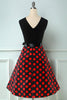 Load image into Gallery viewer, røde prikker vintage 1950-tallet kjole