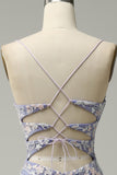 Havfrue V Neck Light Blue Long Prom kjole med Appliques Beading