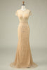 Load image into Gallery viewer, Luksuriøs havfrue juvel hals Champagne Prom kjole med perler