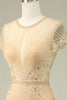 Load image into Gallery viewer, Nydelig havfrue juvel hals burgunder ballkjole med perler