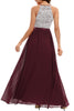 Load image into Gallery viewer, en linje grime rødme lang brudepike kjole med blonder