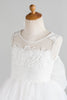 Load image into Gallery viewer, hvit blomst jente kjole med bue