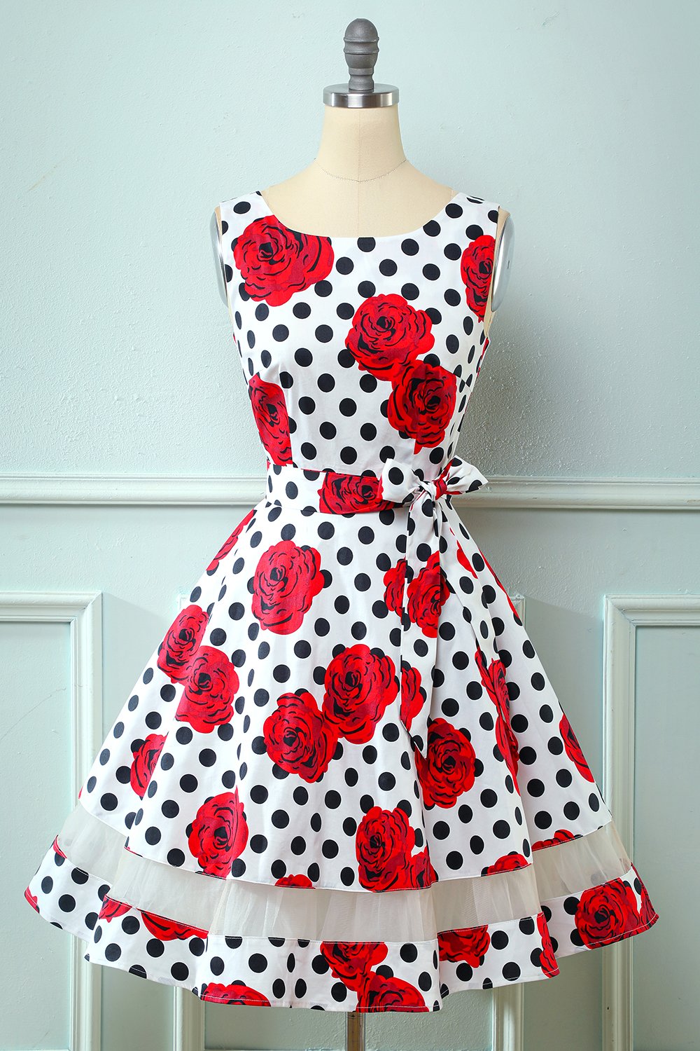 rosa vintage 1950-tallet kjole