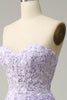 Load image into Gallery viewer, A Line Spaghetti stropper Long Purple Prom kjole med Appliques
