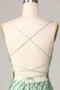 Load image into Gallery viewer, Club Chic Sheath Spaghetti stropper Green Sequins Kort Homecoming kjole med Criss Cross Back