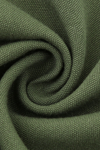 grønn v-hals lange ermer vintage swing kjole