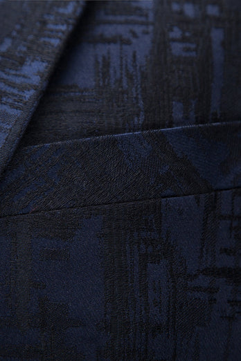 Mørk blå hakket jakkeslag 2-delt herredrakt