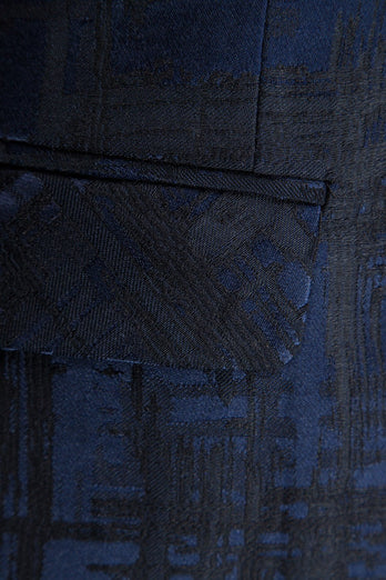 Mørk blå hakket jakkeslag 2-delt herredrakt