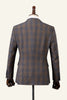 Load image into Gallery viewer, Brown Plaid Peaked Lapel Double-Breasted 2-Piece menn Suit