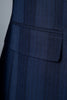 Load image into Gallery viewer, Mørk blå pinstripe 3-delt dobbeltbrystet herredrakt