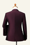 Burgundy Notch Lapel 3-delt herredrakt