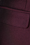 Burgundy Notch Lapel 3-delt herredrakt